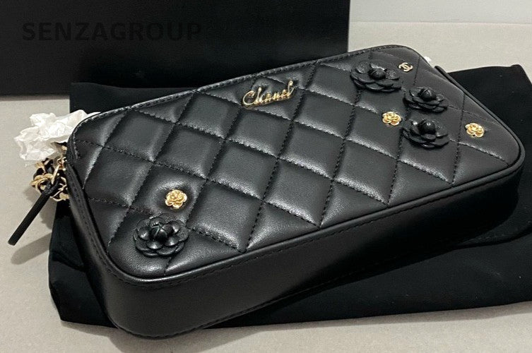 CHANEL Camellia Woc Chain Shoulder bag Lambskin Women Crossbody Almost Brand NEW