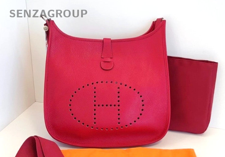 Hermes Evelyne 33 2ways Shoulder Crossbody Bag Red Women casual style