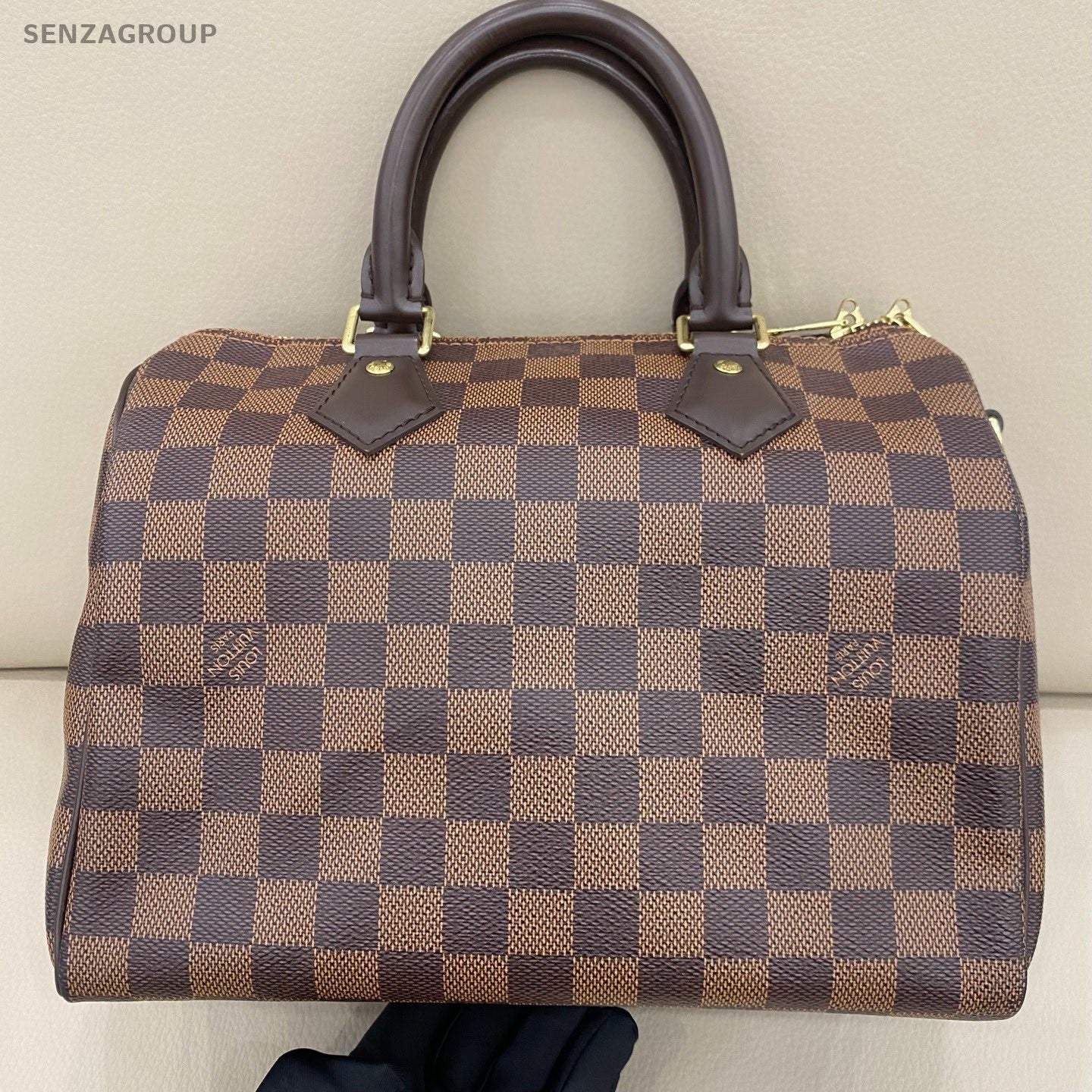 Louis Vuitton Speedy25 Damier Top Handle Bag Crossbody Brown Women Classic