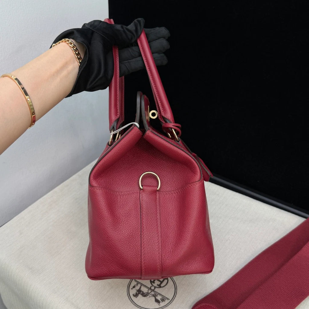 Hermes Tool Box20 Red Gold Hardware 2Way Top Handle Bag Crossbody