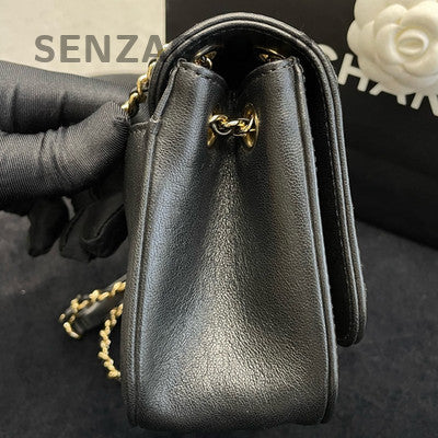 Chanel Cuba Collection Black Gold Chain Shoulder Crossbody Bag Classic
