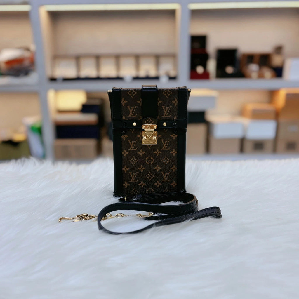 Louis Vuitton Trunk Vertical Monogram Hard Box Phone Bag For Women