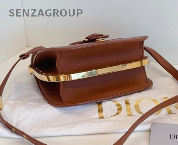 Christian Dior Bobby Frame Brown Gold Shoulder bag Crossbody Almost Brand NEW