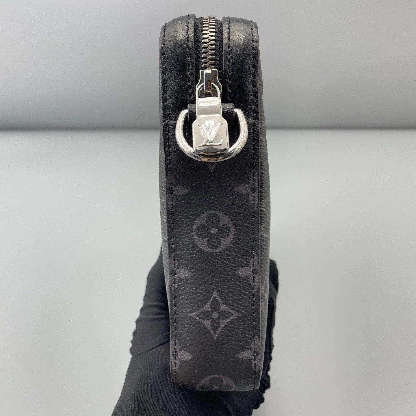 Louis Vuitton Trio Monogram Shoulder Crossbody Bag Black Silver Unisex