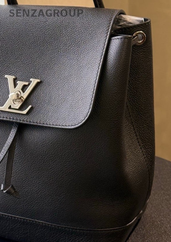Louis Vuitton Lockme Backpack Black Silver Unisex Adults Classic