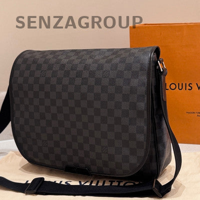 Louis Vuitton Damier Graphite Men's Laptop Crossbody Bag Black Classic