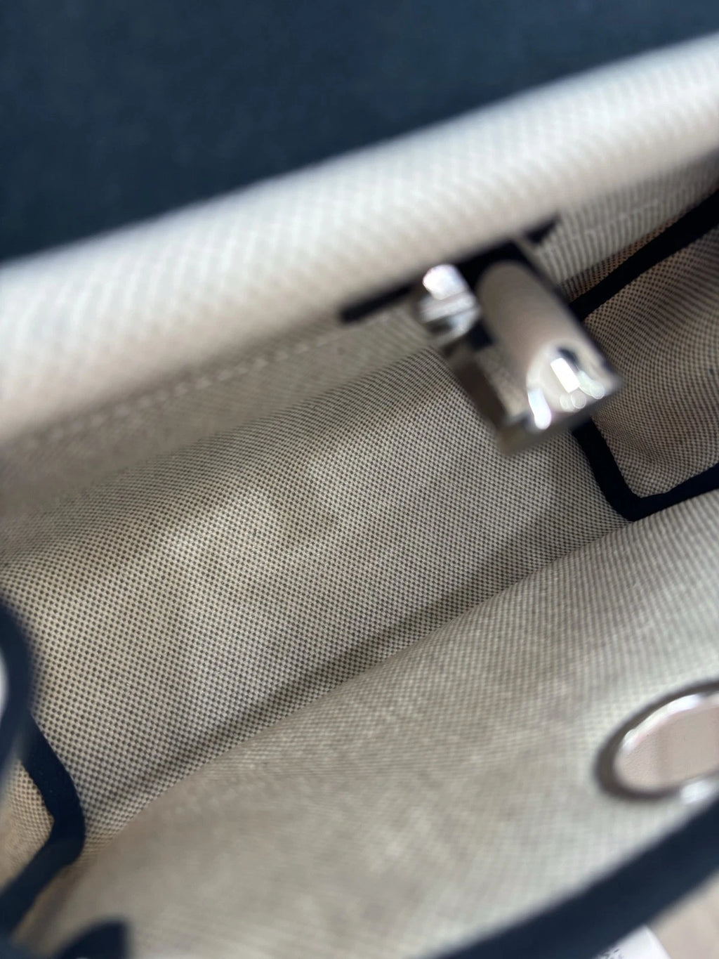 New Hermes Herbag31 White Toile Canvas Shoulder Bag Crossbody Silver Hardware