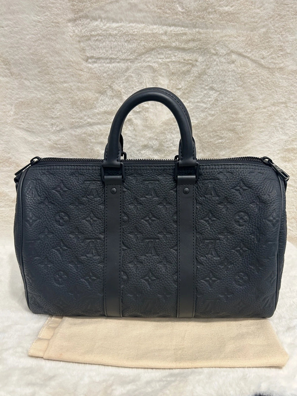 Louis Vuitton Keepall35 Top Handle Shoulder Bag Black Unisex Adults Classic