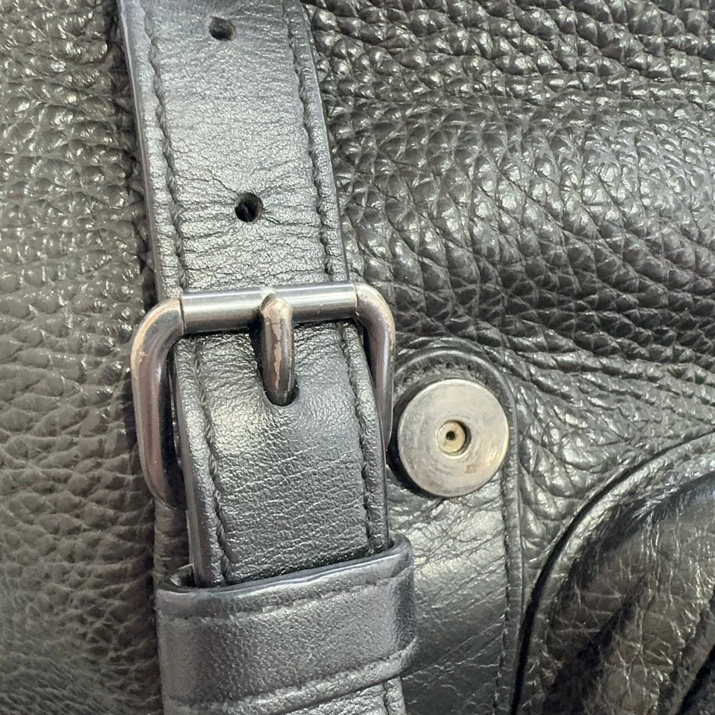 Coach Genuine Grain Leather Black Backpack For Women