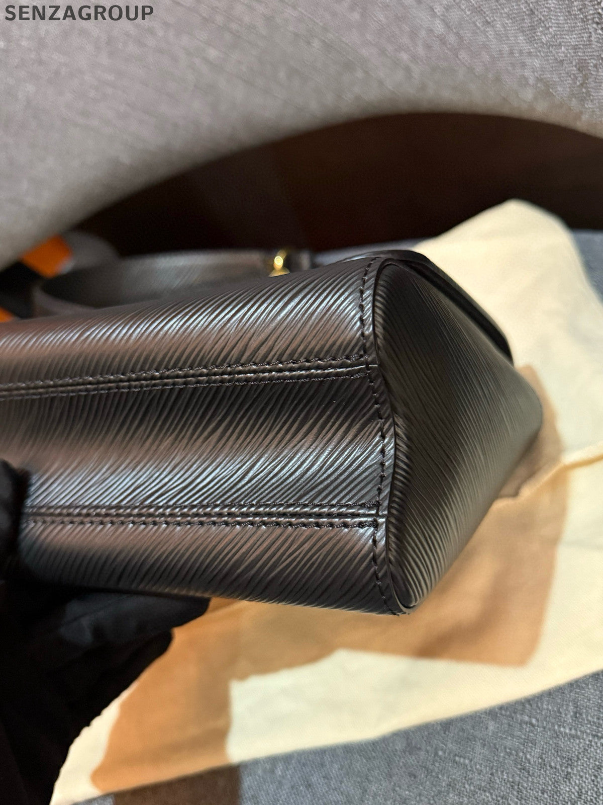 Louis Vuitton Epi Twist Medium Black Gold Chain Shoulder Bag Classic
