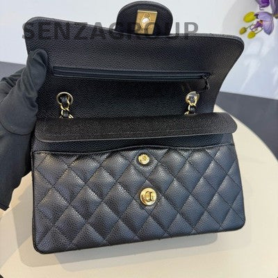 Chanel Classic Flap Small Black Gold Chain Shoulder Crossbody Bag