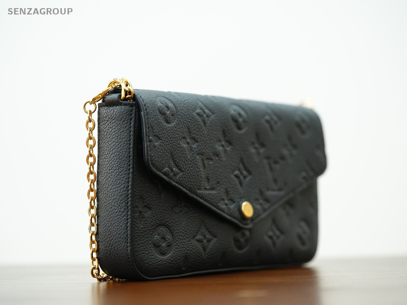 Louis Vuitton Félicie Pochette Black Monogram Empreinte Shoulder bag Chain