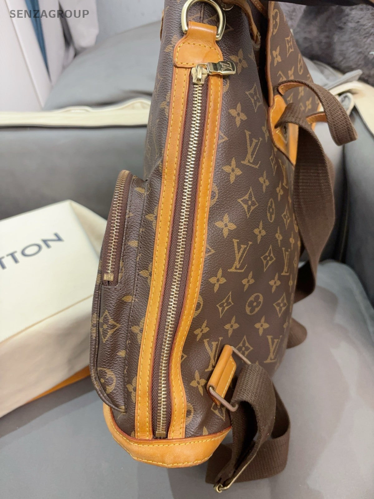 Louis Vuitton Bosphore Monogram Backpack Brown Gold Unisex Adults Classic