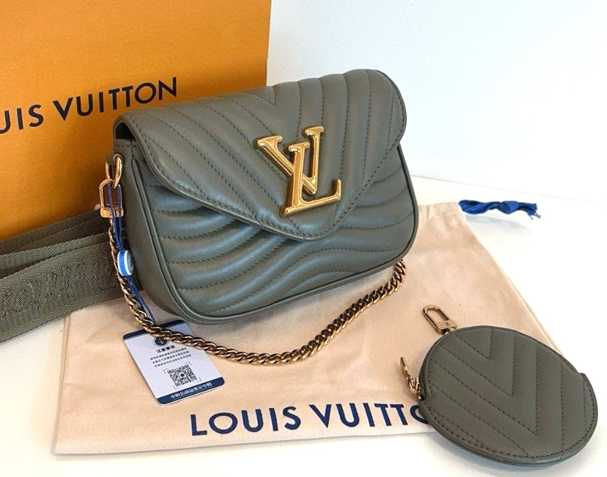 Louis Vuitton New Wave Olive green Calfskin Shoulder bag Almost Brand NEW Women