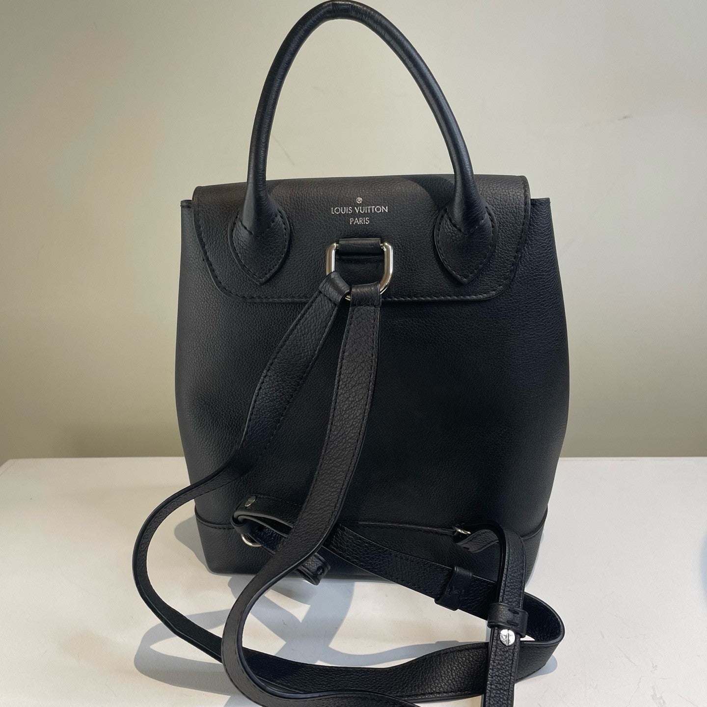 Louis Vuitton Lockme Backpack Black Silver Unisex Adults Classic