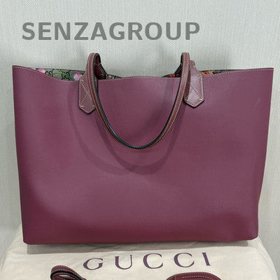 GUCCI Peltole Medium Tote Shoulder Bag Beige Purple Fashion Women