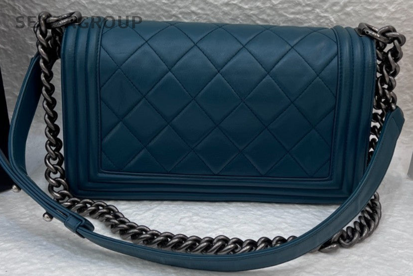 Chanel leboy MM Shoulder Crossbody Bag Dark Blue Women
