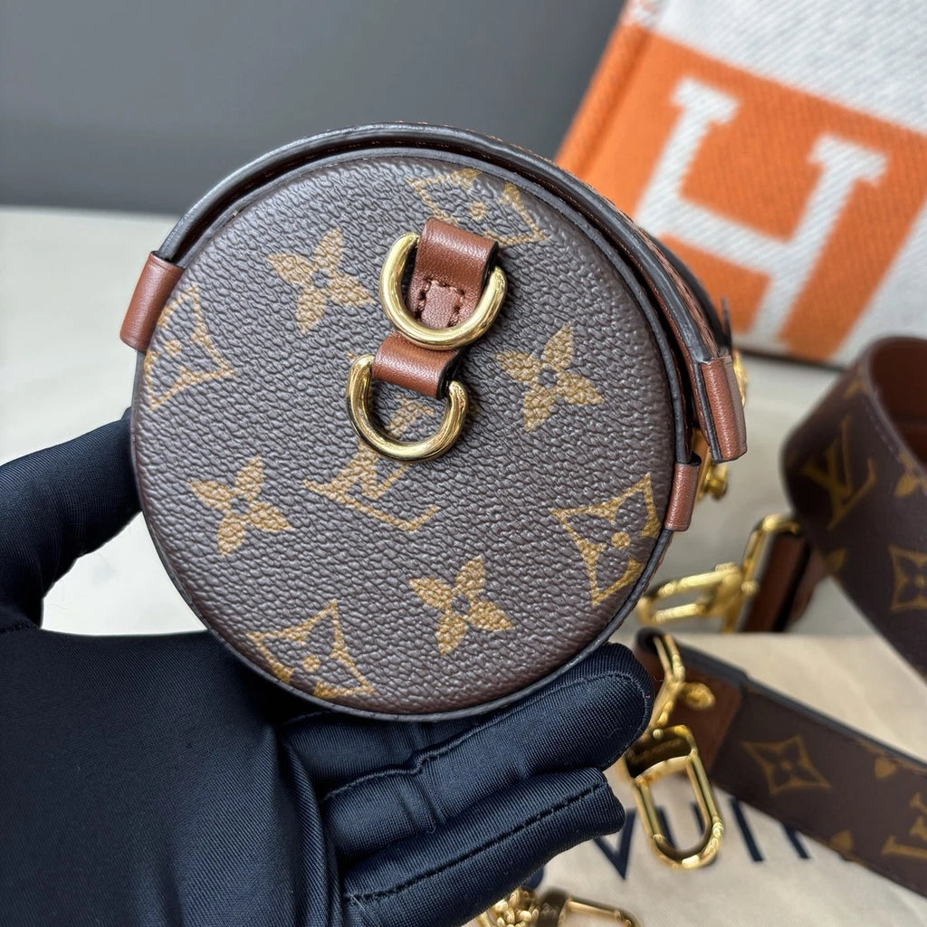 Louis Vuitton Papillon Chain Shoulder Bag Crossbody Brown Gold Women Classic