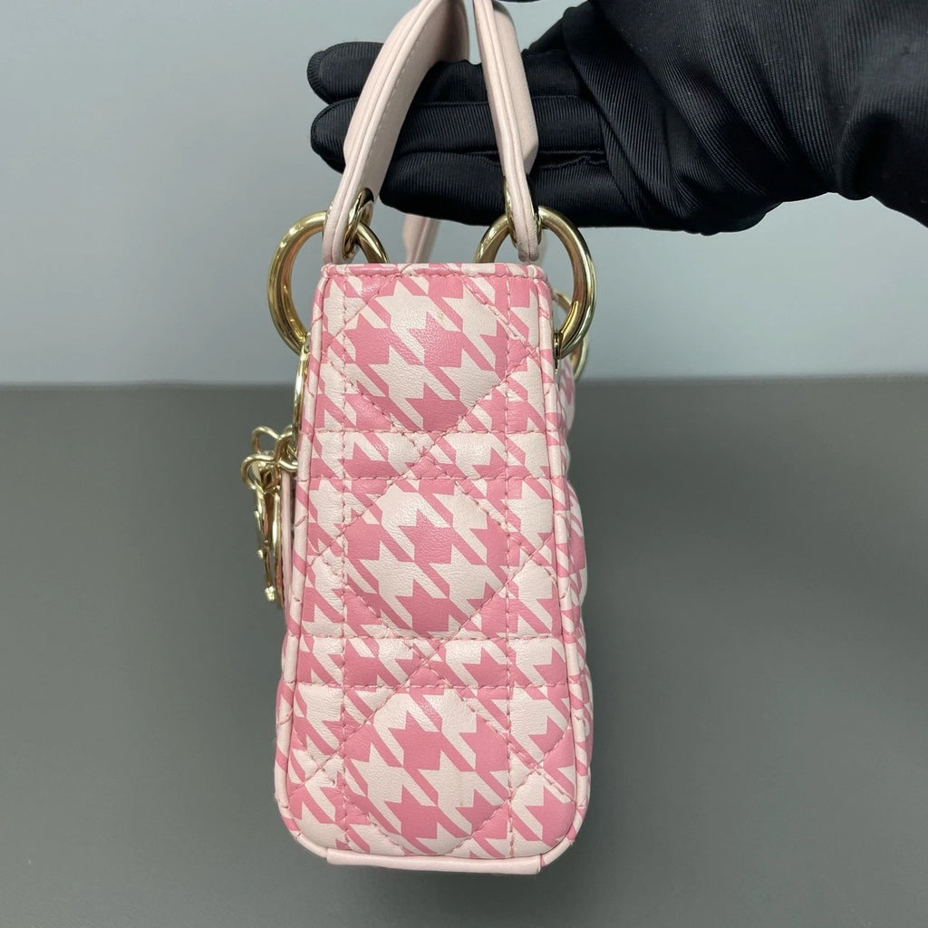 Dior Lady Dior Leather Pink Top Handle Excellent