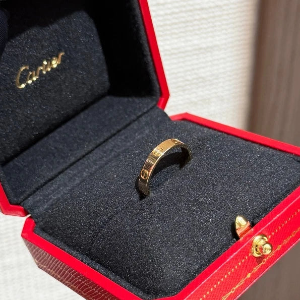 Cartier Love Small Ring 3.6mm 18k Yellow Gold Band Wedding Ring EU55/US7.25