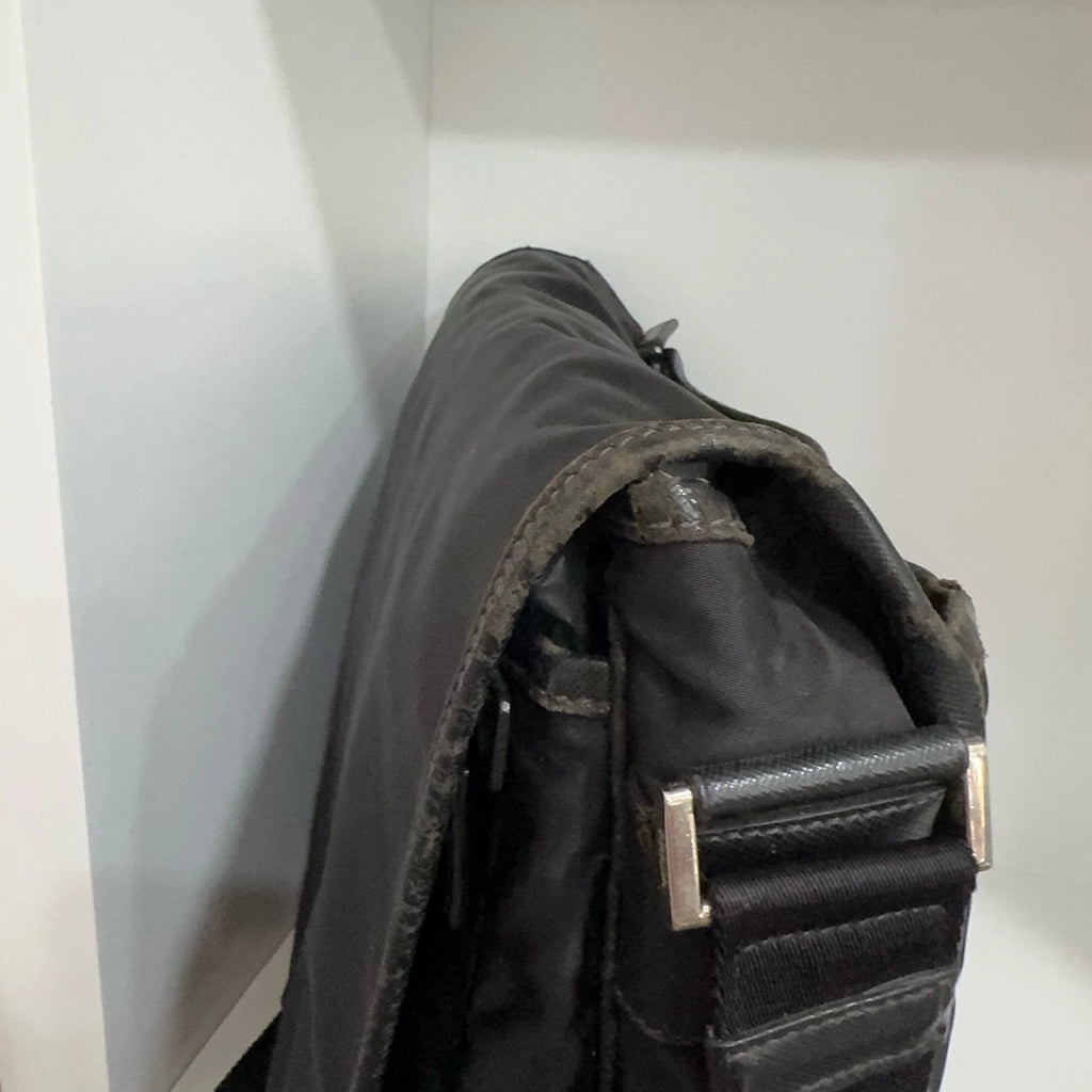 PRADA Nylon Flap Messenger Shoulder Crossbody Bag For Women