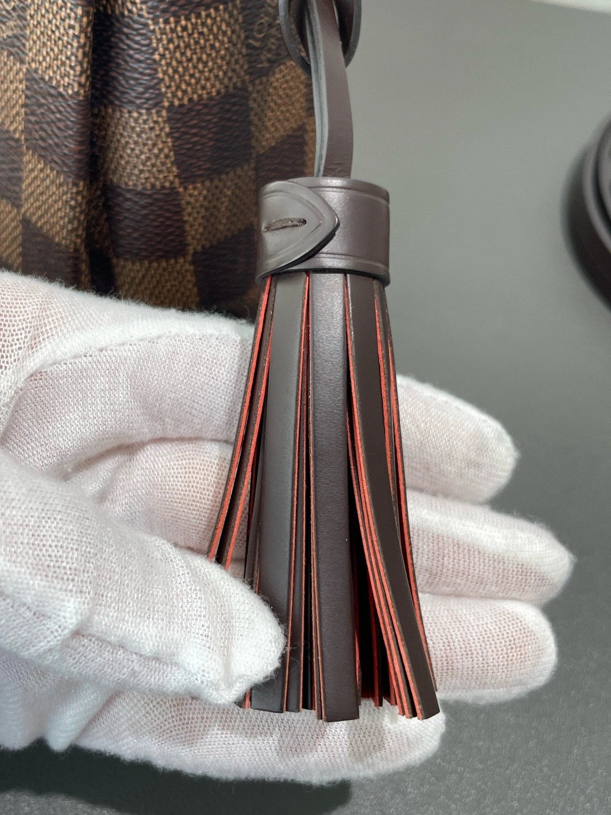 Louis Vuitton Croisette Damier Brown Gold Crossbody Top Handle Excellent