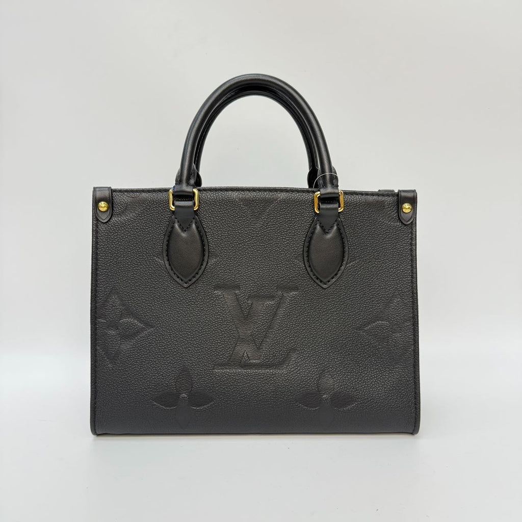 #1 - SJ0001 Louis Vuitton OnTheGo PM Monogram Empreinte Leather Tote Bag