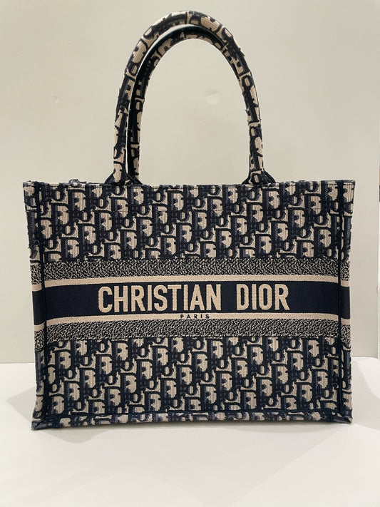 Dior Oblique Tote Bag Blue Classic Women's Handbag