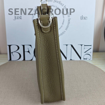 Hermes Mini Evelyne Bag Etoupe Grey Silver Hardware Women Shoulder Crossbody