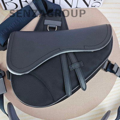 Dior Sacai Leather & Nylon Crossbody Chest Bag Unisex Fashion
