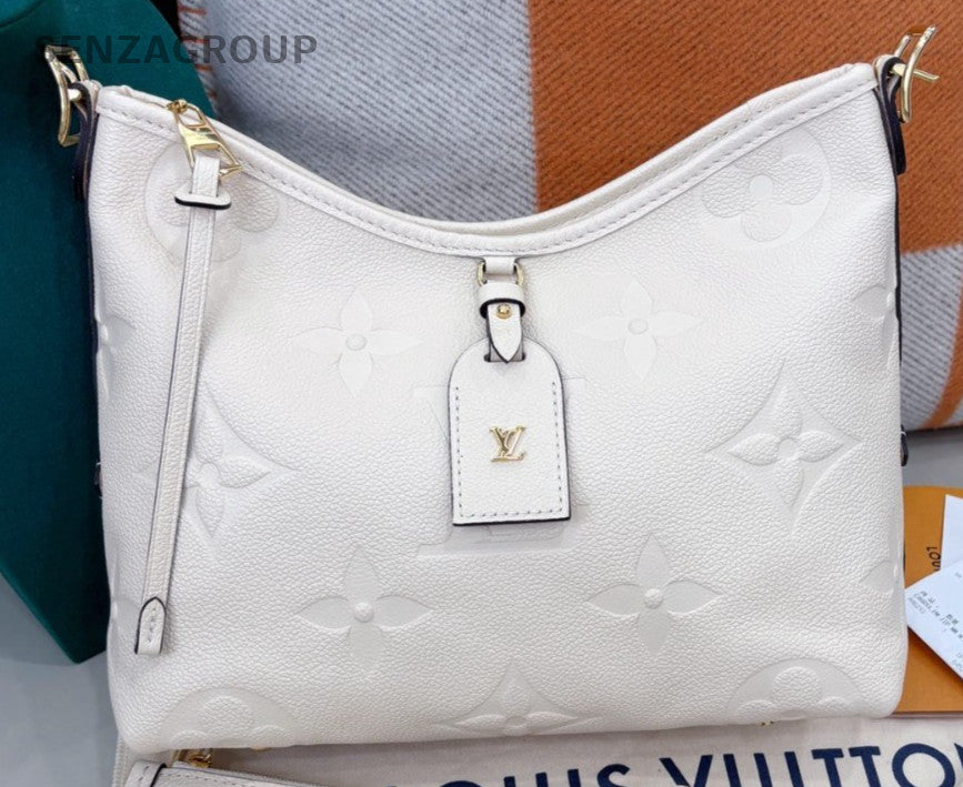 Louis Vuitton Carryall PM Shoulder Bag White Gold Used Women Classic Designer
