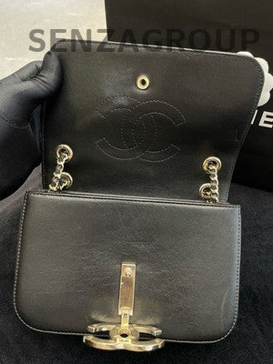 Chanel Cuba Collection Black Gold Chain Shoulder Crossbody Bag Classic