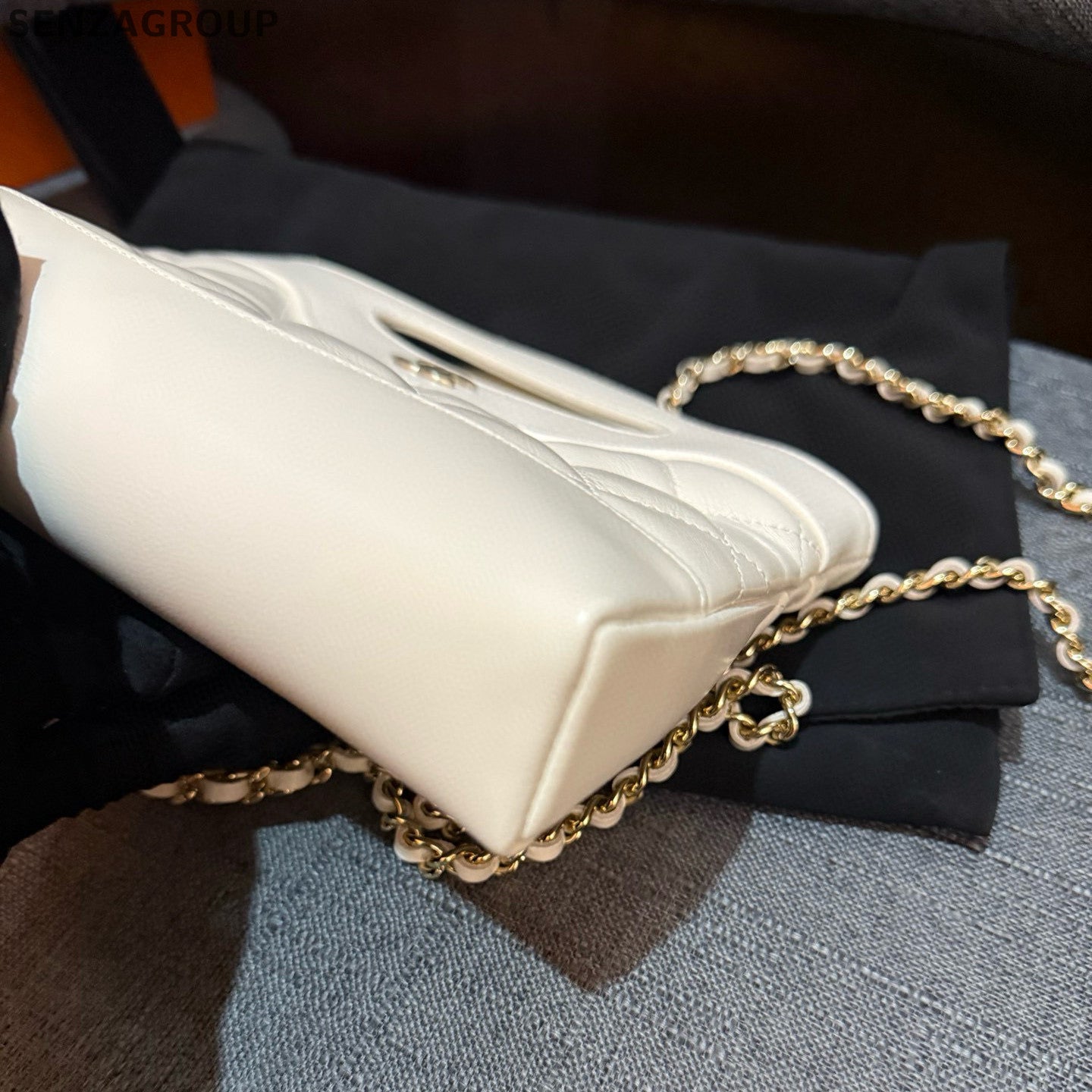 Chanel 31 Bag Nano White Gold Chain Shoulder Handbag Classic Women