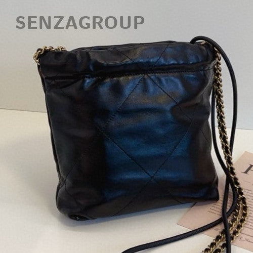 Chanel 22 Mini Chain Shoulder Bag Crossbody Black Gold Women Classic Designer