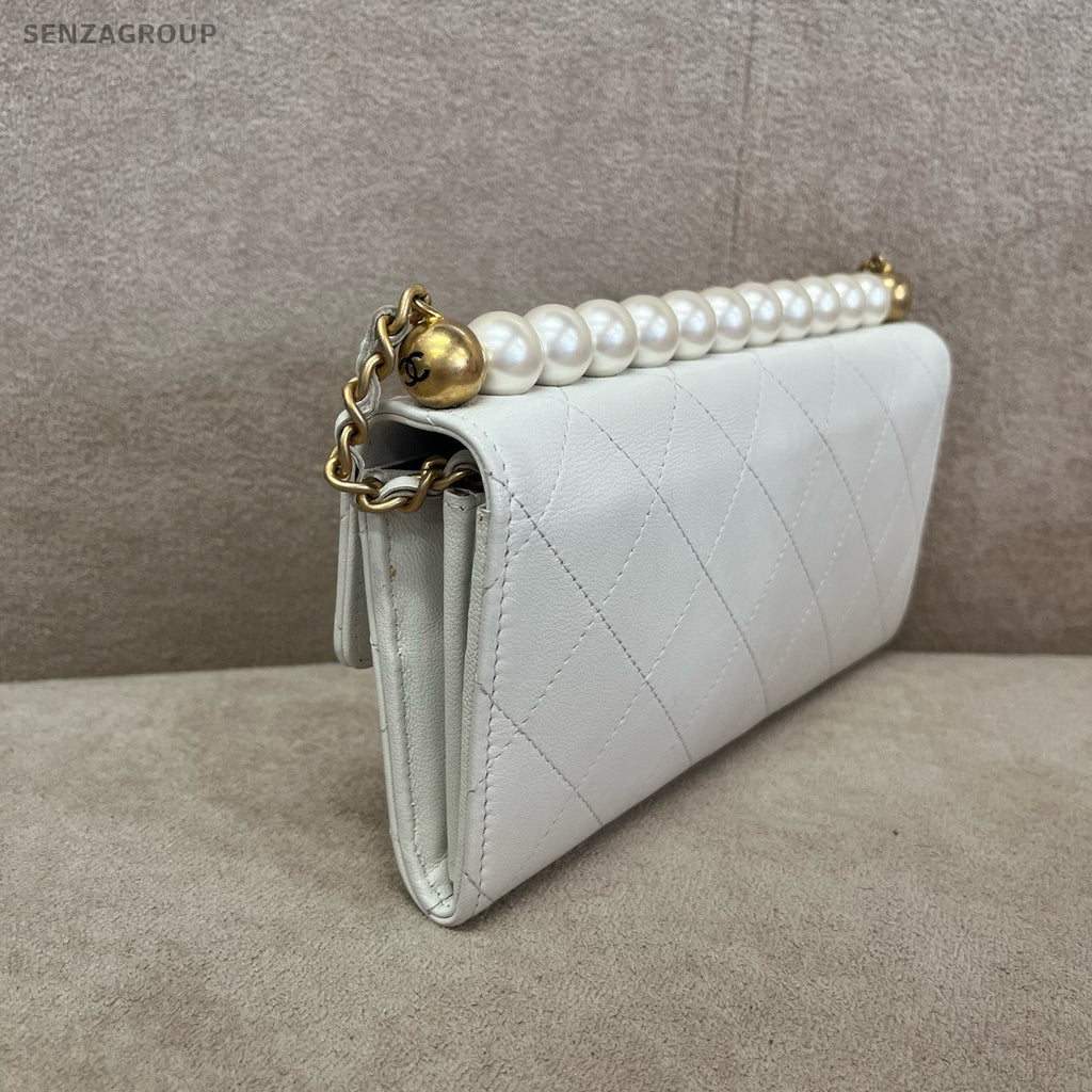CHANEL Woc Pearl Limited Edition Chain Shoulder bag Crossbody White Gold Women