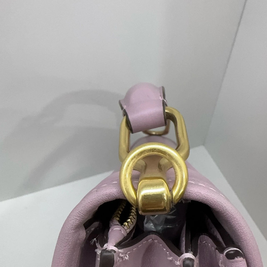 Coach Hero 22 Solid Purple Leather Flap Handbag Crossbody For Women
