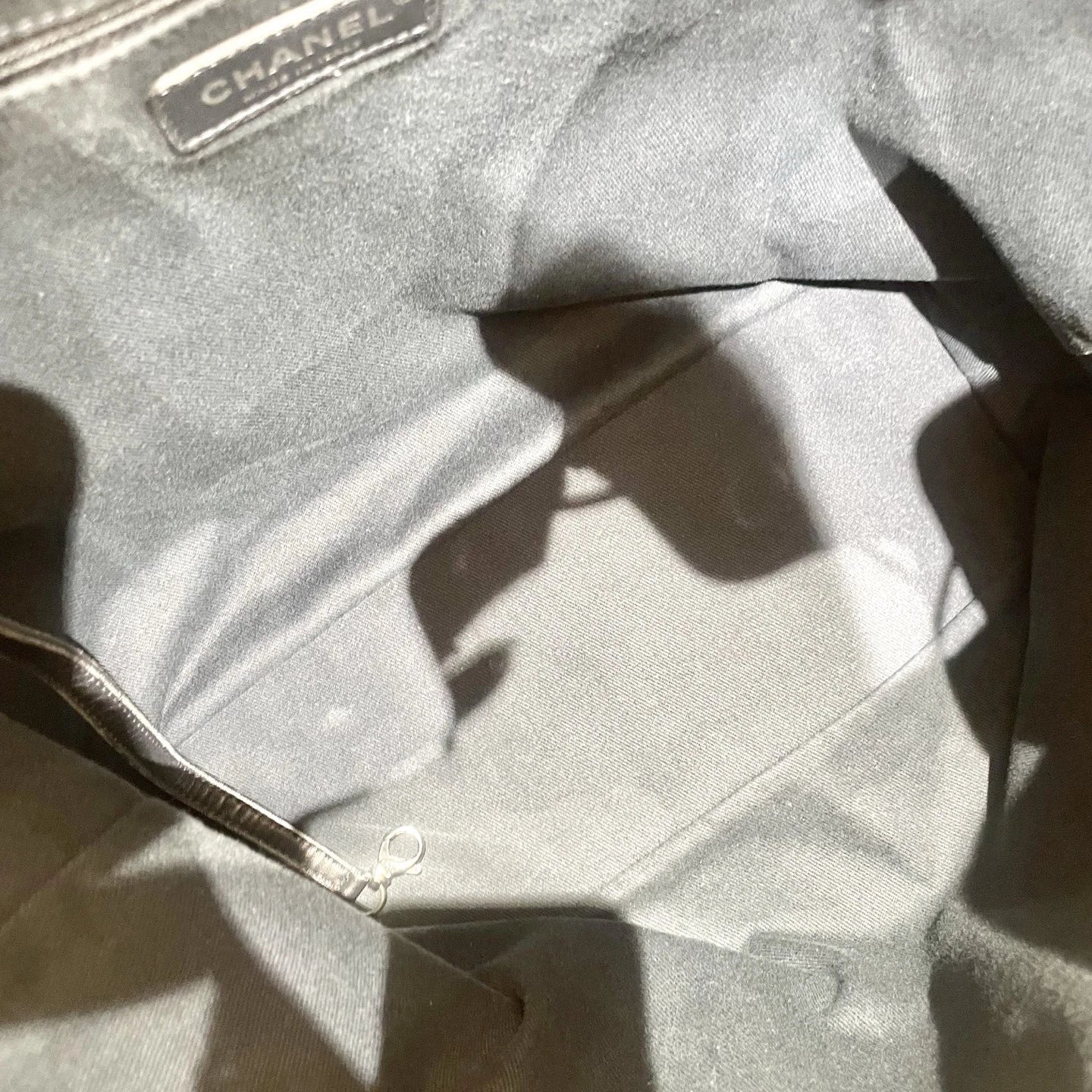 Chanel Beach Bag GM Backpack White Silver Used Women Classic