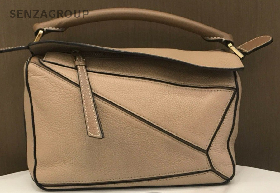 Loewe Puzzle PM Shoulder Bag Crossbody Brown Gold Used Women Classic