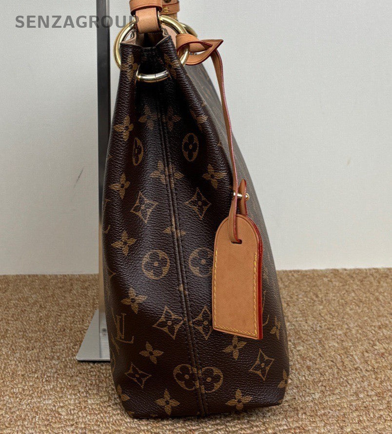 Louis Vuitton Graceful PM Monogram Shoulder Bag Brown Gold Women Classic