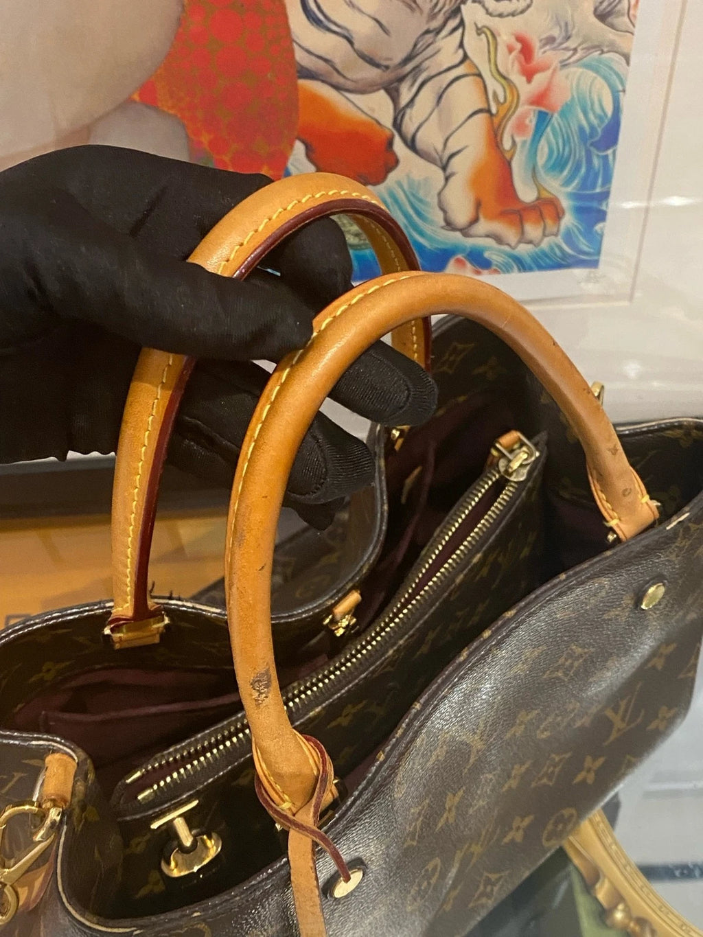 Louis Vuitton Monogram Canvas Montaigne Top Handle Bag For Women