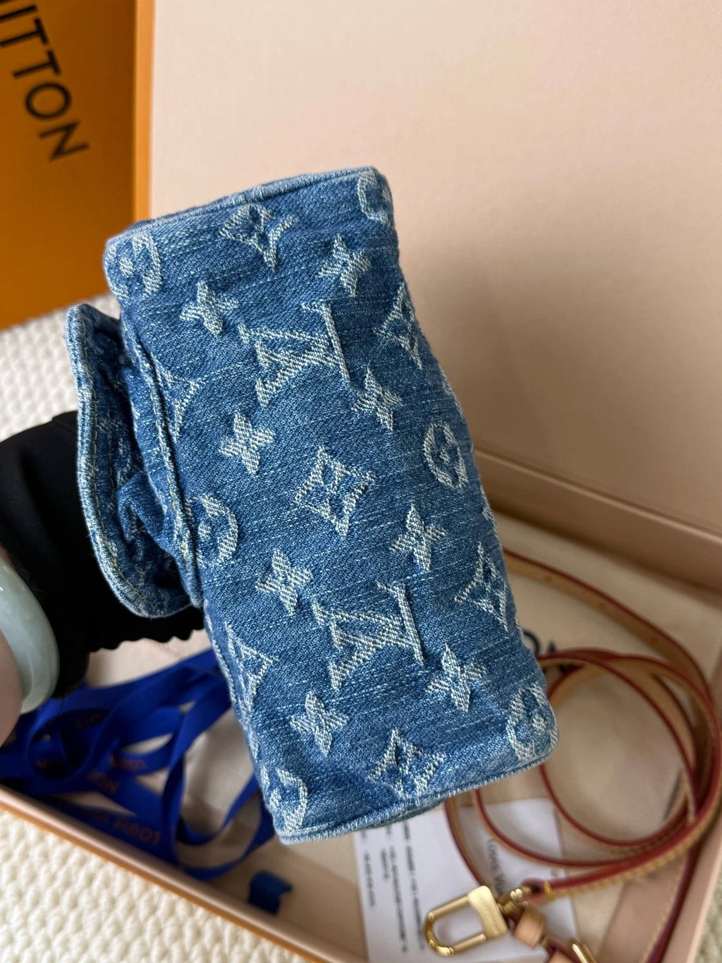 Louis Vuitton Speedy Nano Denim Top Handle Bag For Women