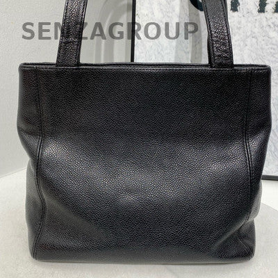 Chanel Tote Shoulder Bag Black Vintage Classic Women's Handbag