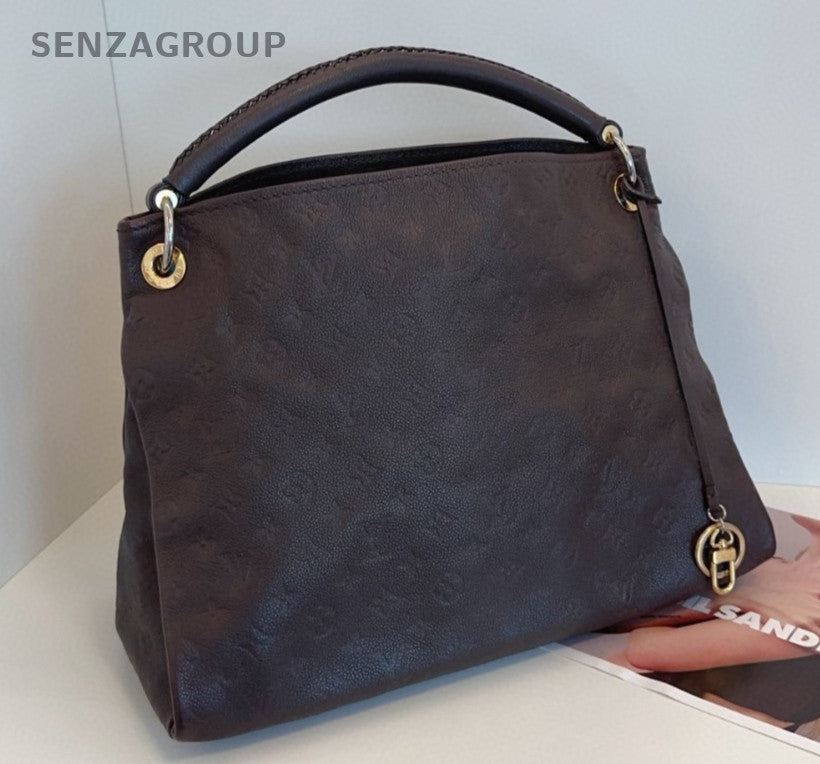 Louis Vuitton Artsy Monogram Top Handle Bag Brown Gold Women Classic