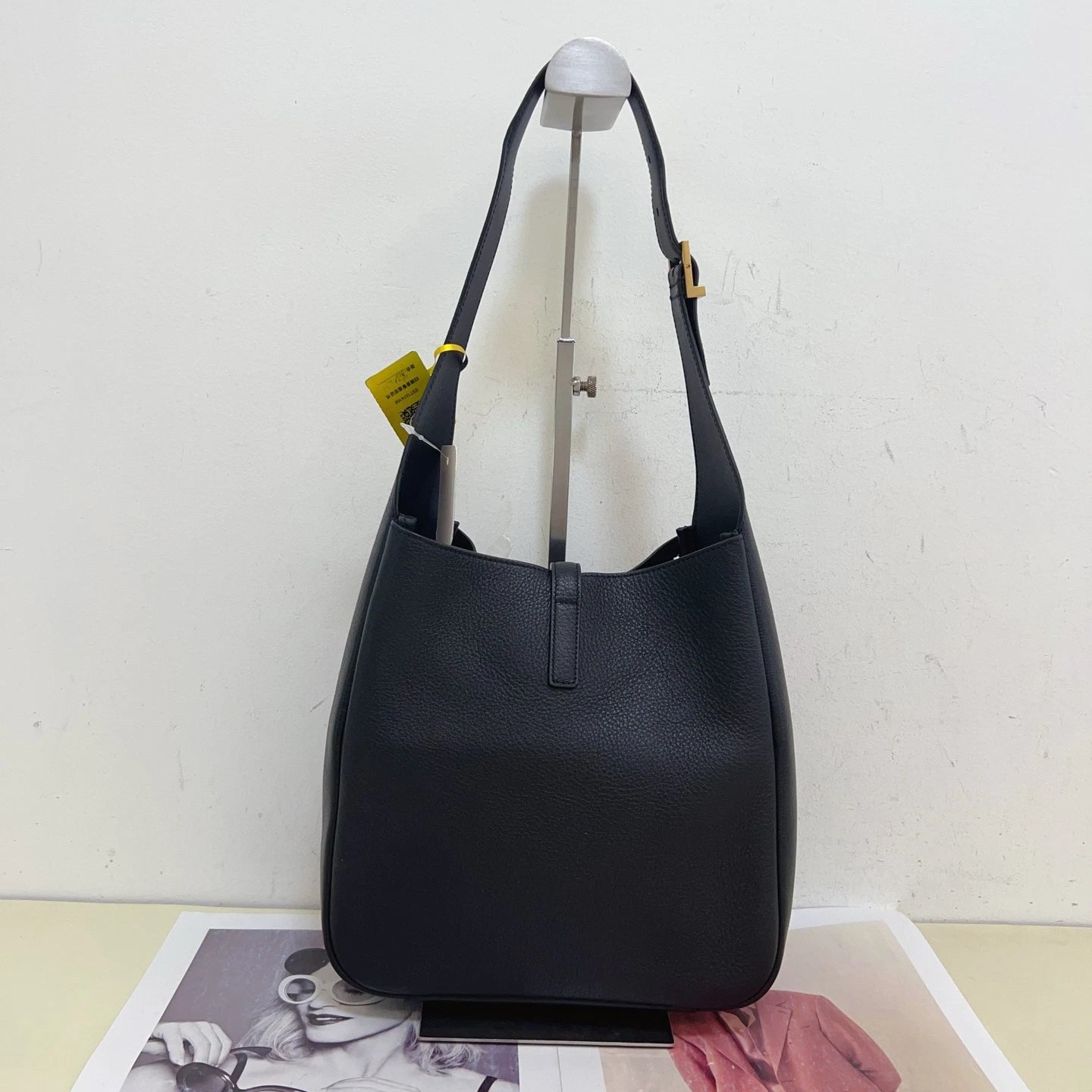 Saint Laurent Hobo PM Shoulder Bag Black Gold Women Fashion Classic