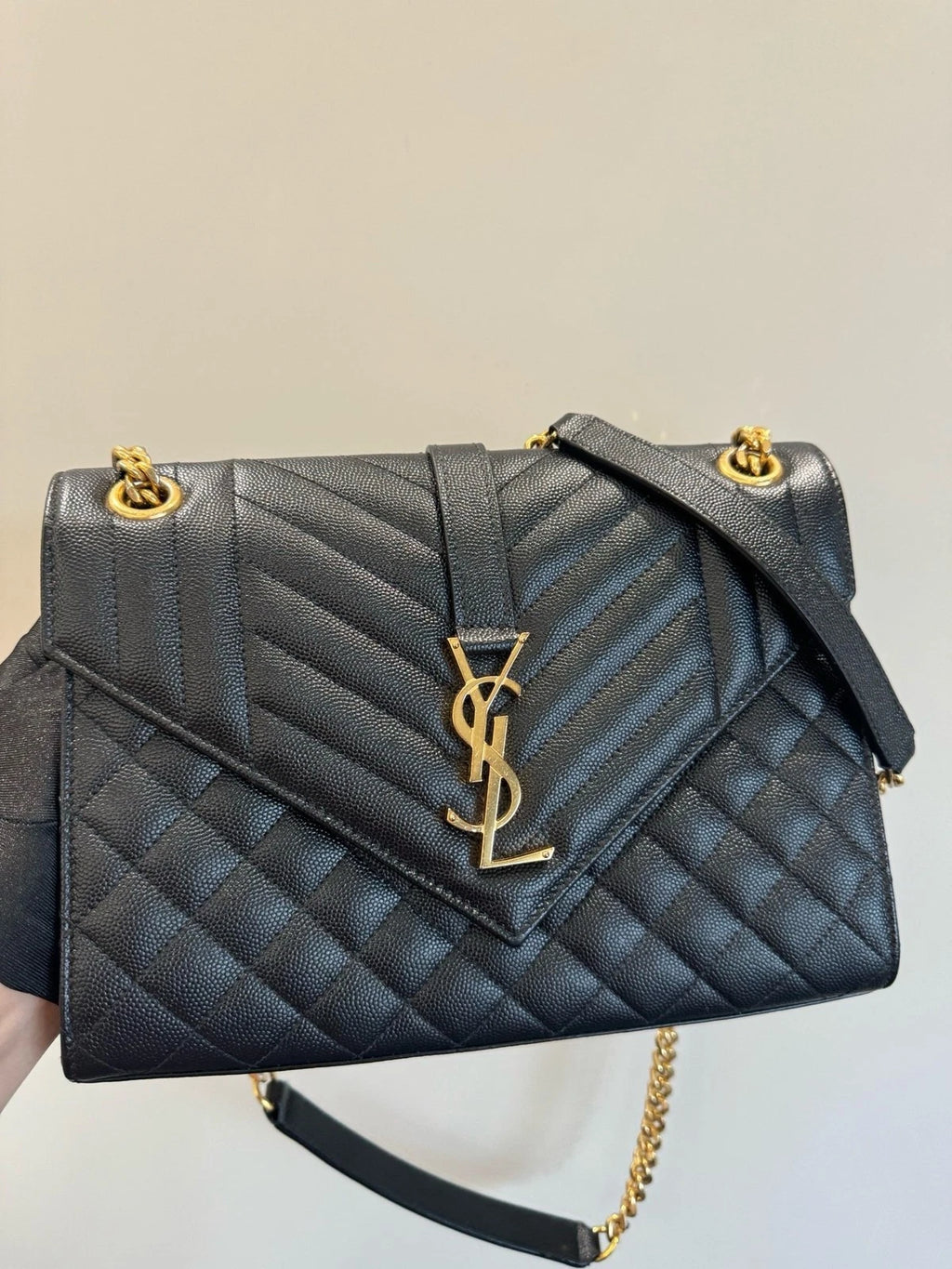 YSL Bronze Envelope Caviar Leather Shoulder Crossbody For Women