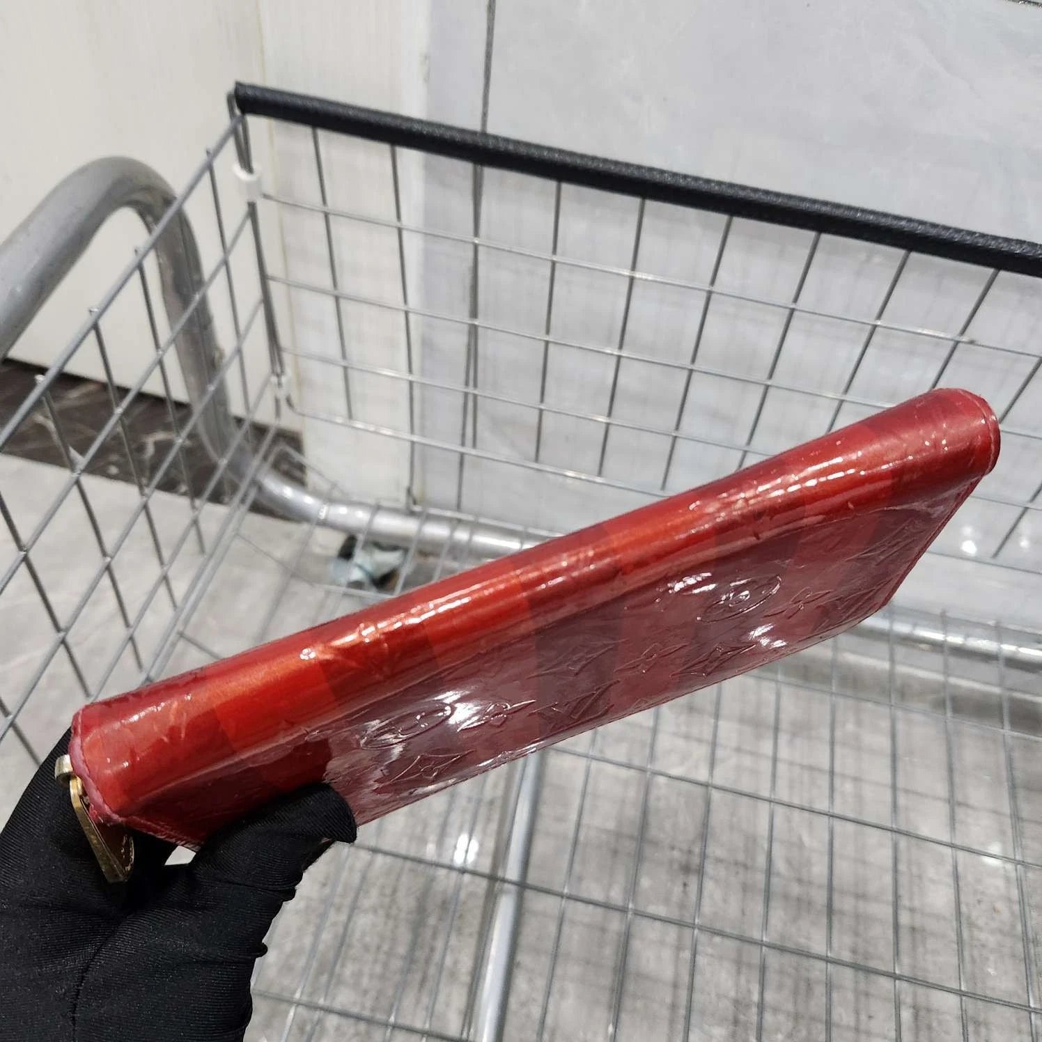 Louis Vuitton Red Patent Leather Long Wallet Clutch For Women