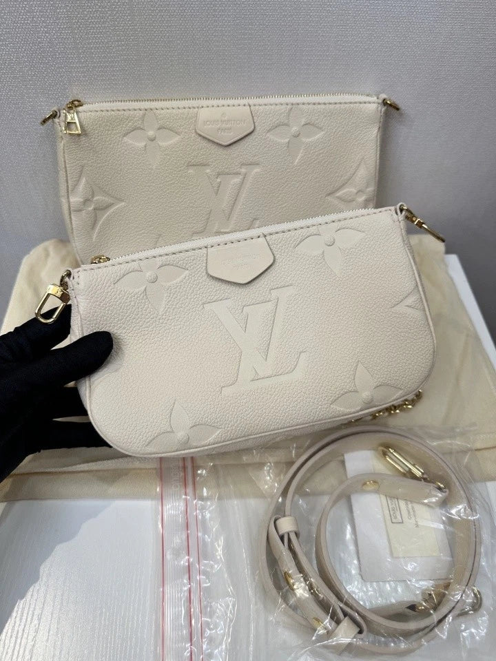 Louis Vuitton Multipochette White Crossbody Handbag Women