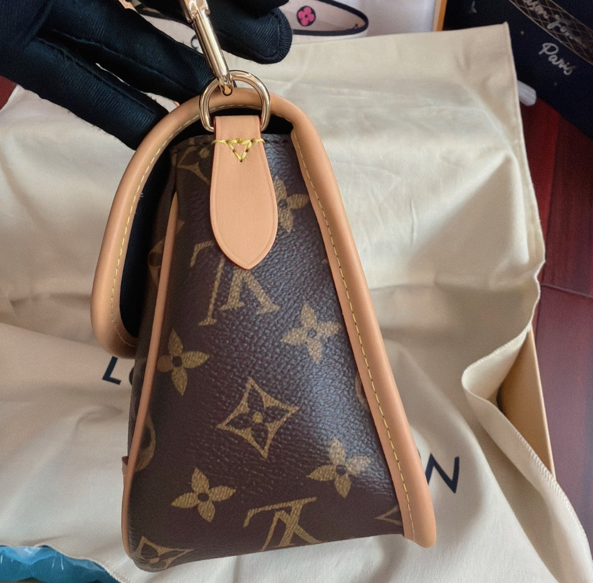 Louis Vuitton Diane Monogram 2Way Shoulder Bag Crossbody Brown Gold Women