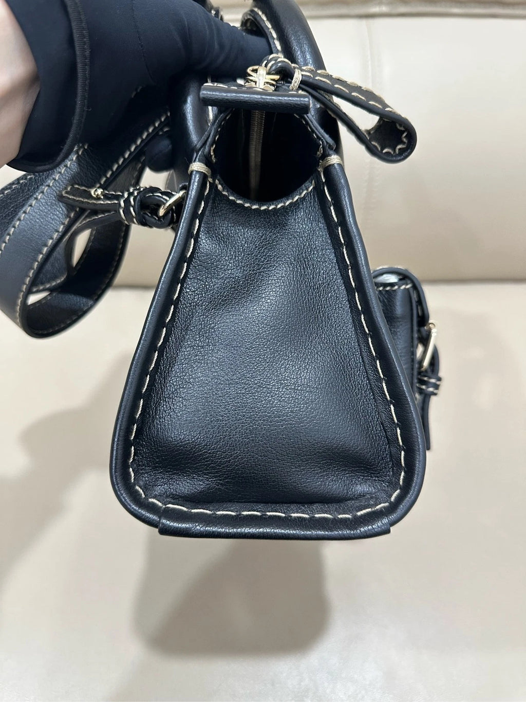 Chloe Edith Black Leather Shoulder Crossbody Handbag For Women