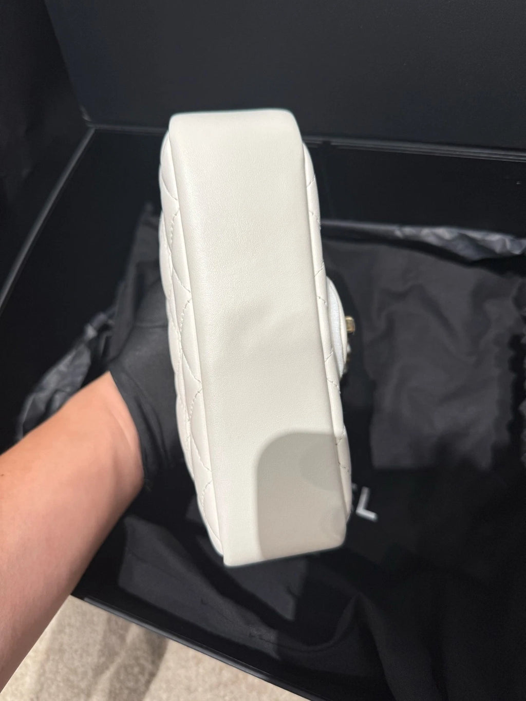 Chanel Pearl Chain White Gold Square Crossbody Bag For Women